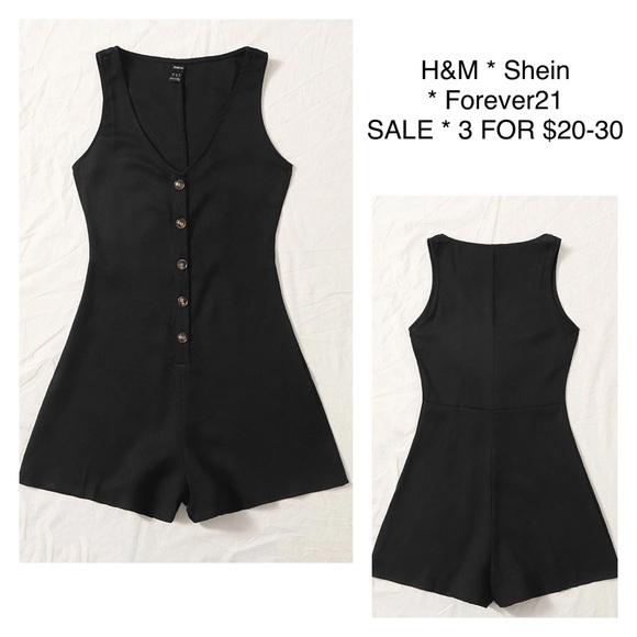 New Shein Button Front Sleeveless Romper XS